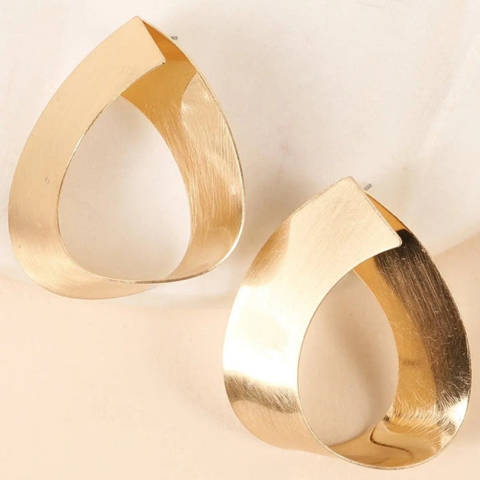 Brushed Metal Infinity Ribbon Earrings Jolie Vaughan | Online Clothing Boutique near Baton Rouge, LA