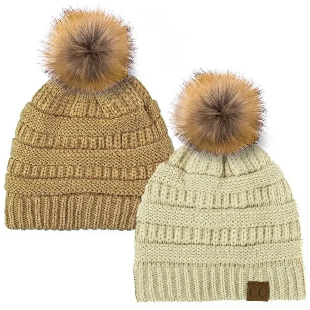 CC Beanie Fur Pom-Pom Beanie Jolie Vaughan | Online Clothing Boutique near Baton Rouge, LA