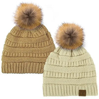 CC Beanie Fur Pom-Pom Beanie Jolie Vaughan | Online Clothing Boutique near Baton Rouge, LA