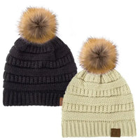 CC Beanie Fur Pom-Pom Beanie Jolie Vaughan | Online Clothing Boutique near Baton Rouge, LA