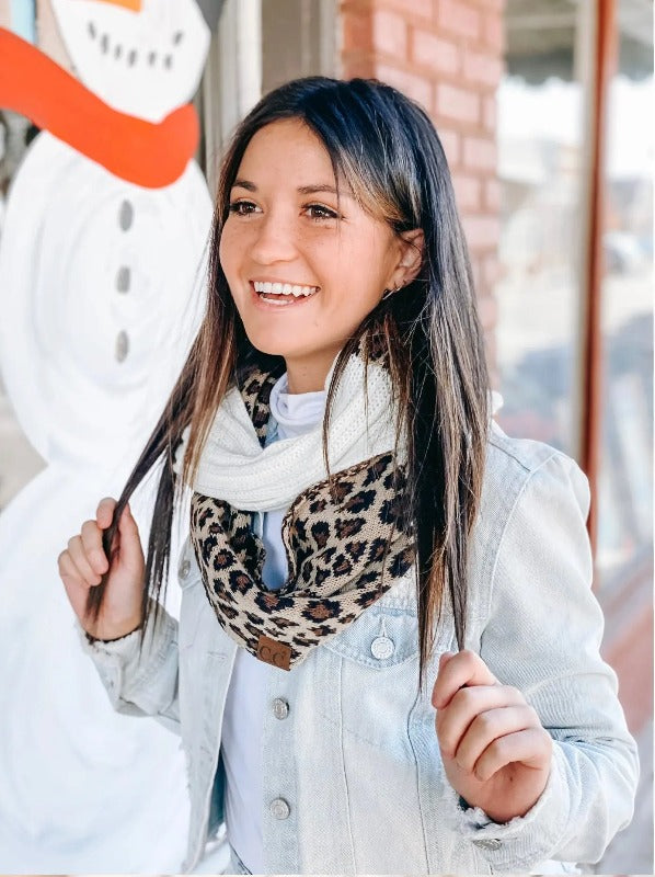 CC Beanie Ribbed Knit Leopard Print Infinity Scarf Jolie Vaughan | Online Clothing Boutique near Baton Rouge, LA