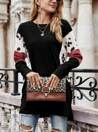 Contrast Print Dolman Sweater Jolie Vaughan | Online Clothing Boutique near Baton Rouge, LA