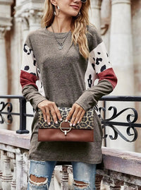 Contrast Print Dolman Sweater Jolie Vaughan | Online Clothing Boutique near Baton Rouge, LA