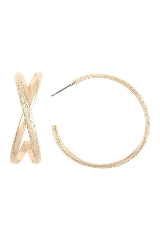 Crisscross Post Hoop Earrings Jolie Vaughan | Online Clothing Boutique near Baton Rouge, LA