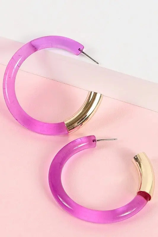 Disco Days Lucite Hoop Earrings Jolie Vaughan | Online Clothing Boutique near Baton Rouge, LA