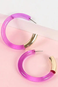 Disco Days Lucite Hoop Earrings Jolie Vaughan | Online Clothing Boutique near Baton Rouge, LA