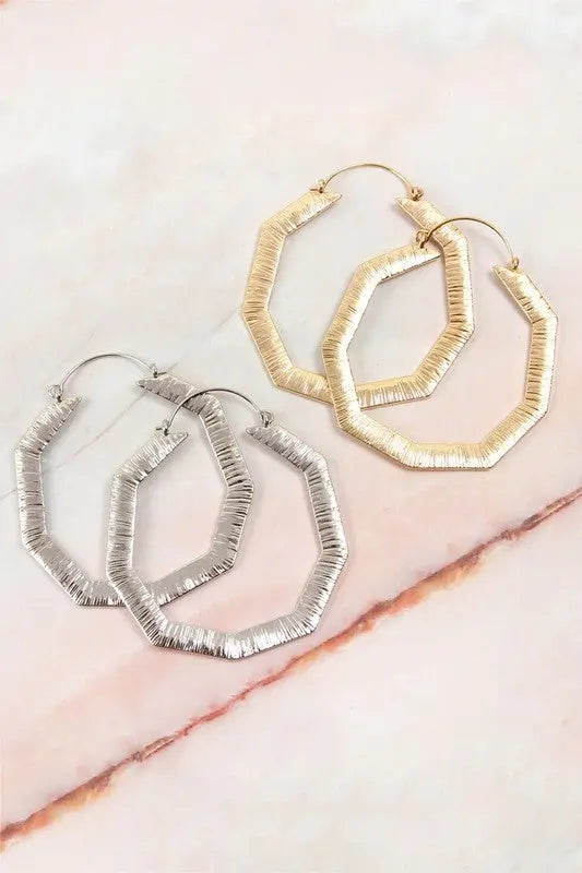 Embellished Octagon Hoop Earrings Jolie Vaughan | Online Clothing Boutique near Baton Rouge, LA jolie j, jolie boutique, womens accessories, womens earring, jewlery afterpay, afterpay