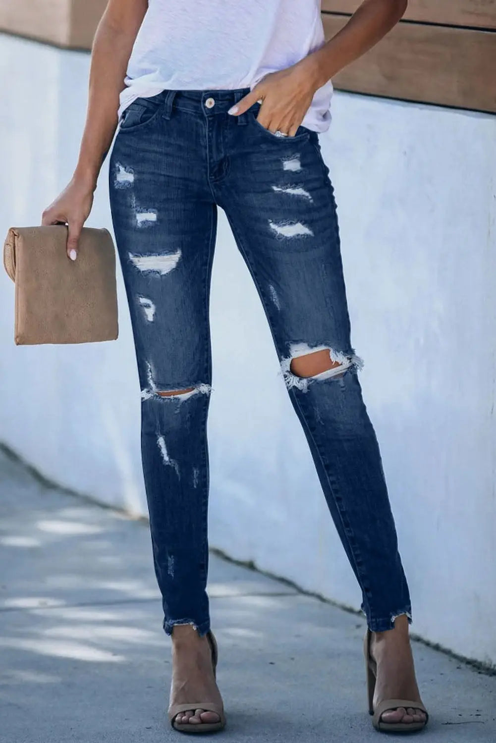 Everyday Midrise Destructed Ankle Skinny Jean Jolie Vaughan | Online Clothing Boutique near Baton Rouge, LA- women's clothing online, online dress, women's clothing websites, online shopping dress, women's fashion online, trendy online boutiques, mature women's clothing stores online, mature womens clothes shops, mature women's online clothing, mature women's clothing stores, affordable online boutique, cheap clothing websites,