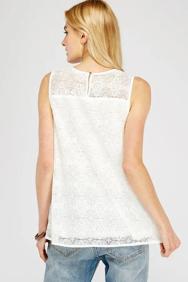 Fancy in Floral Embroidered Boat-Neck Sleeveless Top Jolie Vaughan | Online Clothing Boutique near Baton Rouge, LA