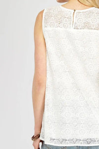 Fancy in Floral Embroidered Boat-Neck Sleeveless Top Jolie Vaughan | Online Clothing Boutique near Baton Rouge, LA