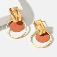 Geo Hammered Dangle Earrings Jolie Vaughan Mature Women's Clothing Online Boutique