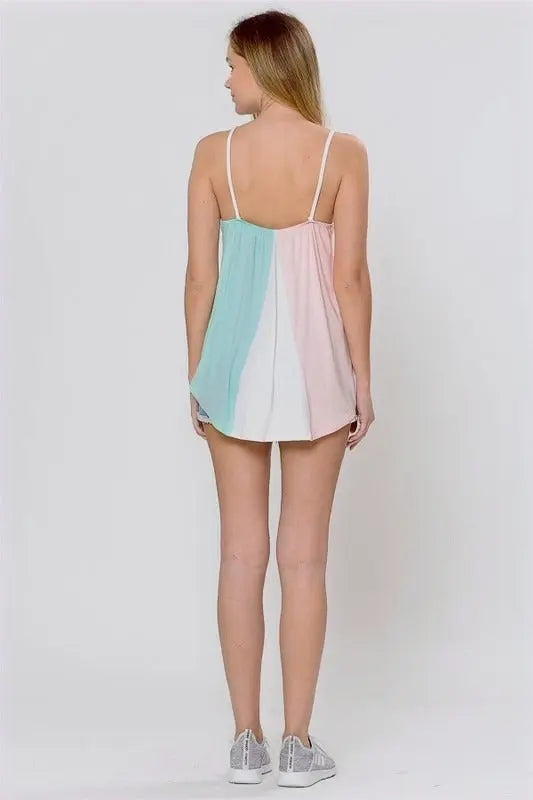 Flowy Color-Block Asymmetrical Hem Tank Jolie Vaughan | Online Clothing Boutique near Baton Rouge, LA