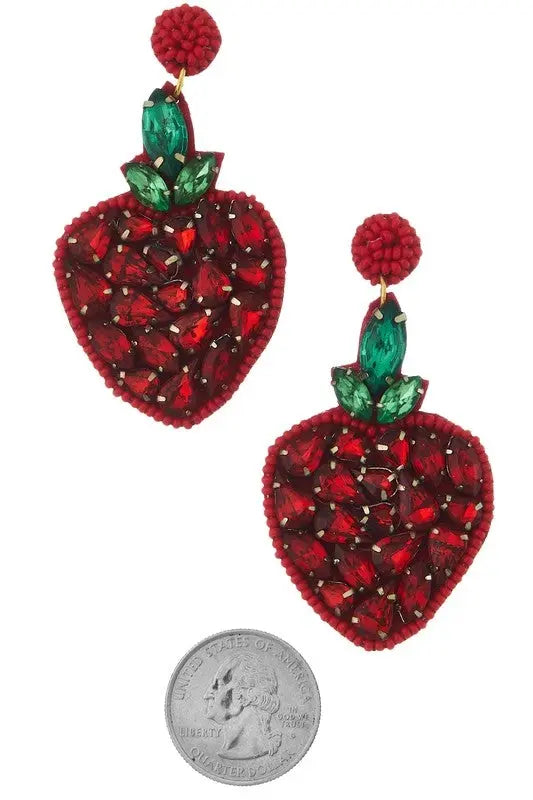 Fun Strawberry Earrings Jolie Vaughan | Online Clothing Boutique near Baton Rouge, LA