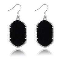 Druzy Sparkle Oblong Necklace & Earrings Set