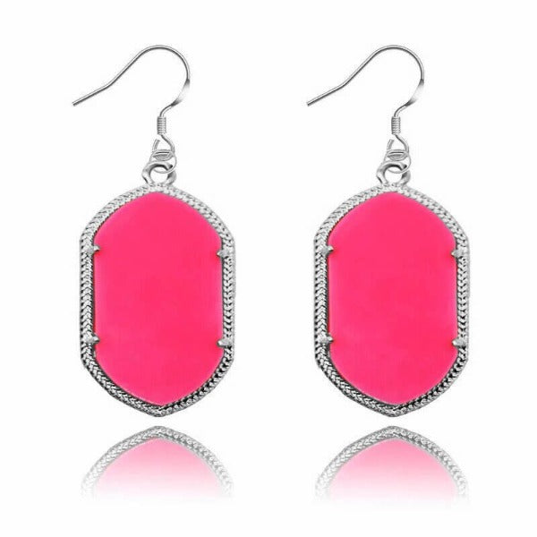 Druzy Sparkle Oblong Necklace & Earrings Set