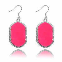 Druzy Sparkle Oblong Necklace & Earrings Set