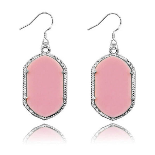 Druzy Sparkle Oblong Necklace & Earrings Set