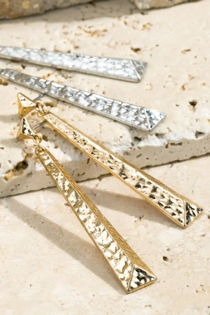 Hammered Drop Earrings Jolie Vaughan | Online Clothing Boutique near Baton Rouge, LA