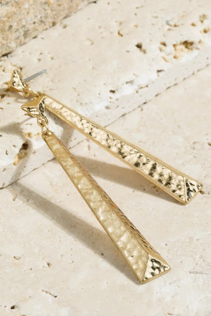 Hammered Drop Earrings Jolie Vaughan | Online Clothing Boutique near Baton Rouge, LA
