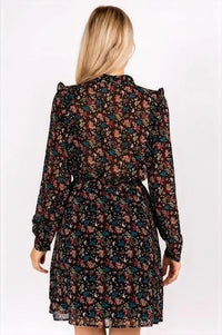 Harper Floral Ruffle Fit & Flare Tie-Neck Dress Jolie Vaughan | Online Clothing Boutique near Baton Rouge, LA