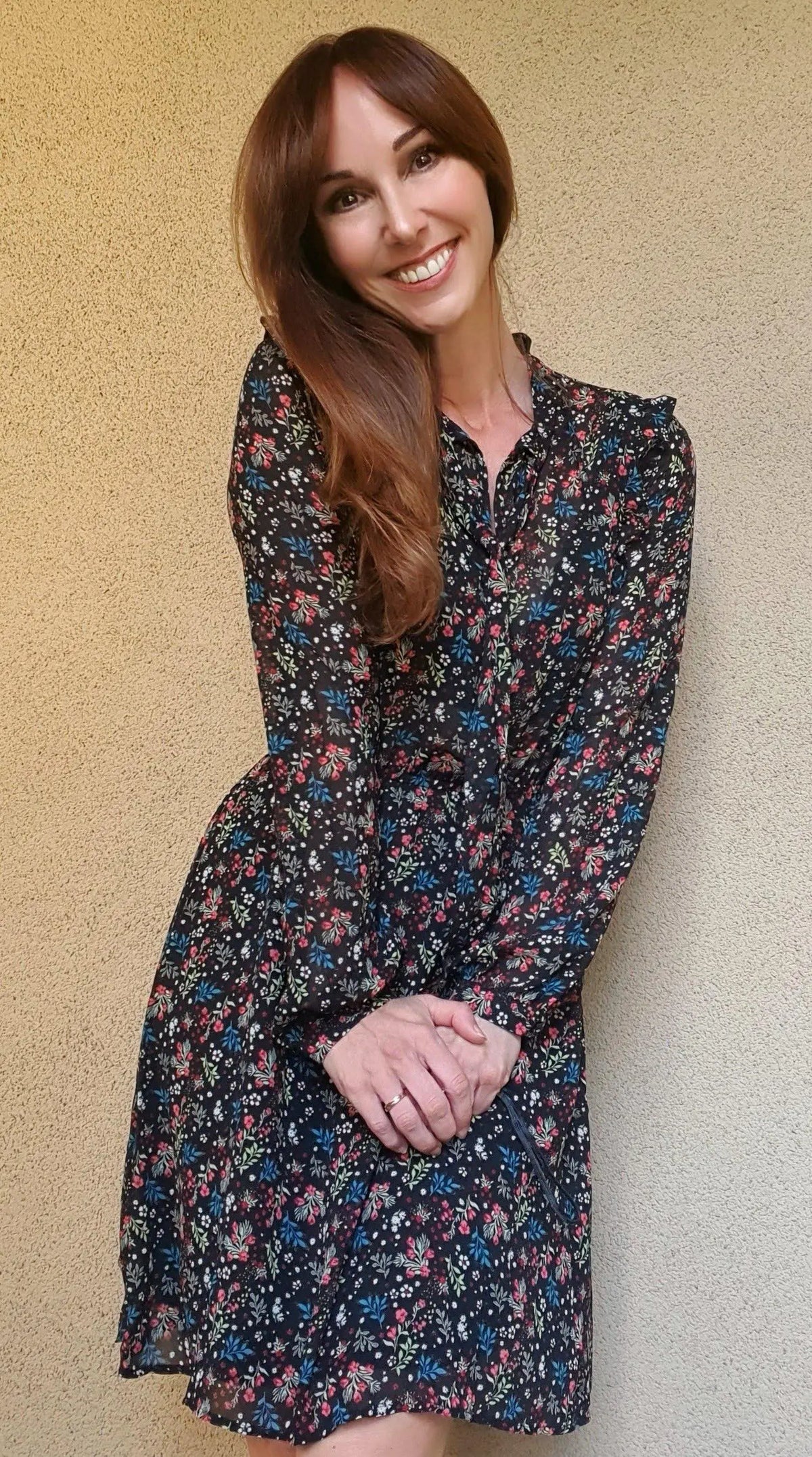 Harper Floral Ruffle Fit & Flare Tie-Neck Dress Jolie Vaughan | Online Clothing Boutique near Baton Rouge, LA