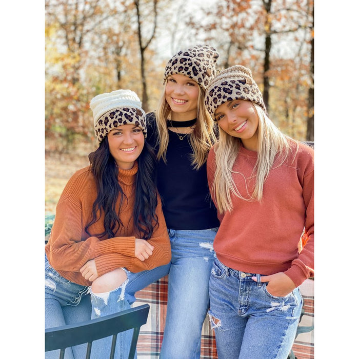 CC Beanie Leopard Print Beanie freeshipping - Mature Women's Clothing Online | Jolie Vaughan Boutique