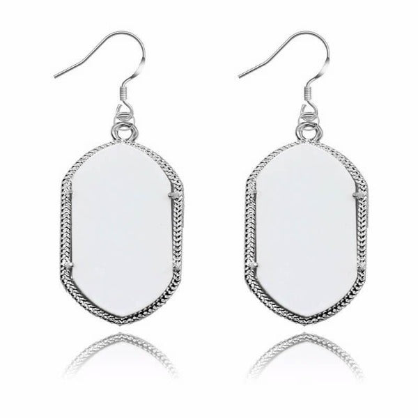 Druzy Sparkle Oblong Necklace & Earrings Set