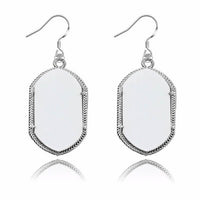 Druzy Sparkle Oblong Necklace & Earrings Set