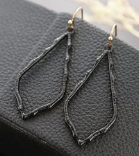 Hollow Waterdrop Dangle Earrings Jolie Vaughan | Online Clothing Boutique near Baton Rouge, LA, kendra scott, fashion designer, designer jewelry, fashion designer jewelry, 14k gold, gold, drop earrings, earrings, moroccan, silhouette, architecture, classic, alexandra, marrakech, marrakech collection, summer, summer 2014, summer collection, sophee, gifts for her, gifts for valentines day, valentines day, gifts for girlfriend, galentine gifts, kendra scott, black dangle earrings