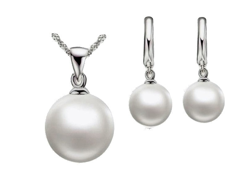 Ivory pearl necklace clearance and earring set