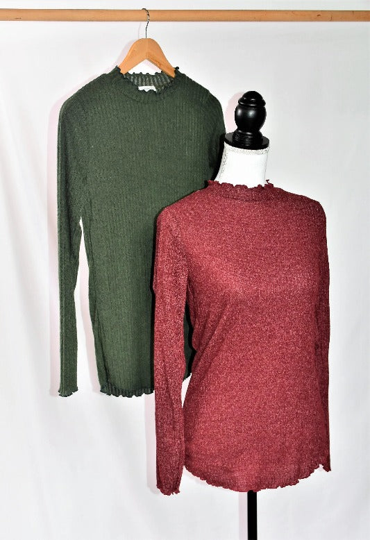 Ivy Lettuce-Edge Detailed Top Jolie Vaughan | Online Clothing Boutique near Baton Rouge, LA