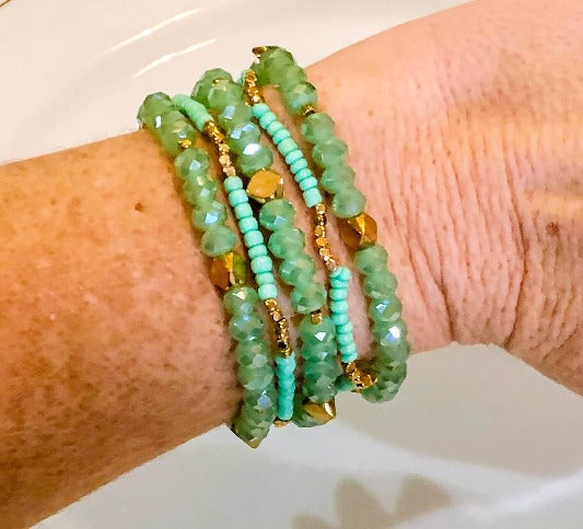 Diamonds in the Rough Beaded Stretch Bracelets Jolie Vaughan Mature Women's Online Clothing Boutique