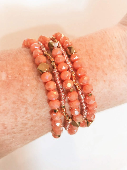 Diamonds in the Rough Beaded Stretch Bracelets Jolie Vaughan Mature Women's Online Clothing Boutique