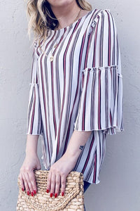 Striped Bell Sleeve Top