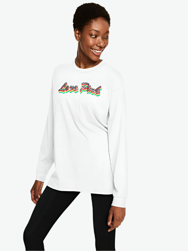 Victoria’s Secret PINK Rainbow Love Pink Bling Shirt Long Sleeve Jolie Vaughan Mature Women's Clothing Online Boutique