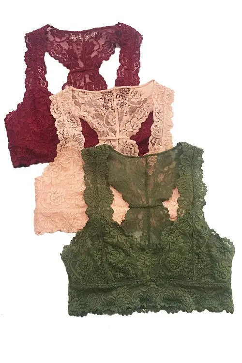 Lace Racerback Bralette Jolie Vaughan | Online Clothing Boutique near Baton Rouge, LA