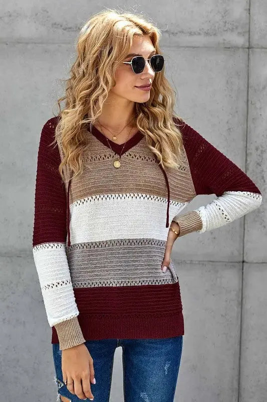Loose clearance knit hoodie