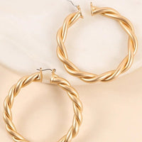 Matte Twisted Hoop Earrings Jolie Vaughan | Online Clothing Boutique near Baton Rouge, LA