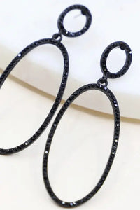 Oval-Shaped Rhinestone Accented Earrings Jolie Vaughan | Online Clothing Boutique near Baton Rouge, LA