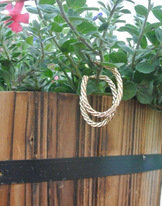 Oval Twisted Metal Open Hoop Earrings Jolie Vaughan | Online Clothing Boutique near Baton Rouge, LA