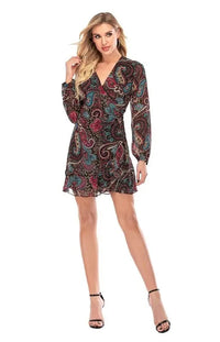 Paisley V-Neck Look-at-Me Wrap Dress Jolie Vaughan | Online Clothing Boutique near Baton Rouge, LA