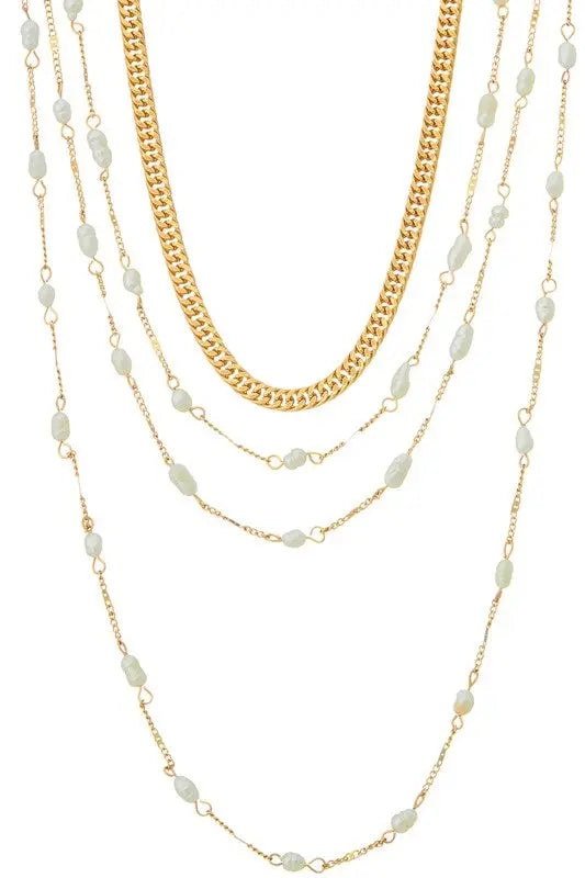 Pearl & Gold Multi-Strand Necklace Jolie Vaughan | Online Clothing Boutique near Baton Rouge, LA