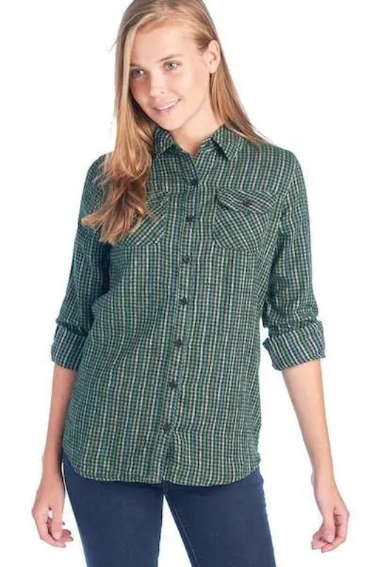 Quinn Casual Plaid Flannel Long-Sleeved Shirt Jolie Vaughan | Online Clothing Boutique near Baton Rouge, LA