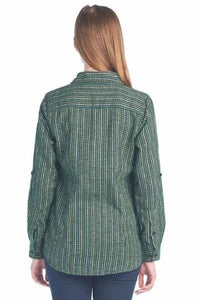 Quinn Casual Plaid Flannel Long-Sleeved Shirt Jolie Vaughan | Online Clothing Boutique near Baton Rouge, LA