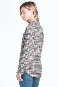 Quinn Casual Plaid Flannel Long-Sleeved Shirt Jolie Vaughan | Online Clothing Boutique near Baton Rouge, LA
