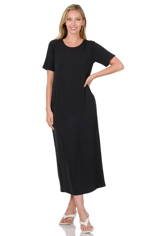 Short Sleeve Round Neck Maxi Dress | Women's Maxi Dresses Jolie Vaughan Boutique Short Sleeve Round Neck Maxi Dress | Women's Maxi Dresses Jolie Vaughan Boutique