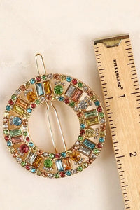 Rainbow Jewels Round Hair Clip Jolie Vaughan | Online Clothing Boutique near Baton Rouge, LA