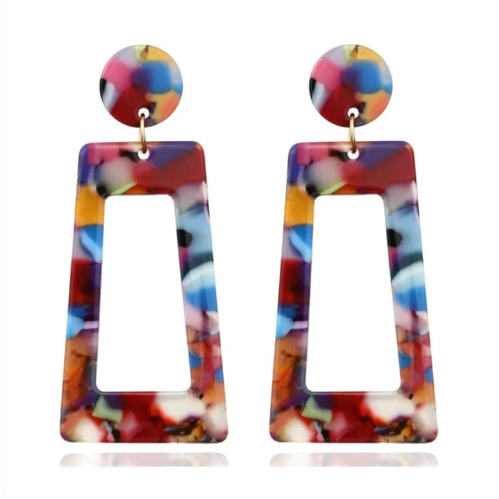 Rectangular Geometric Marbled Earrings Jolie Vaughan | Online Clothing Boutique near Baton Rouge, LA