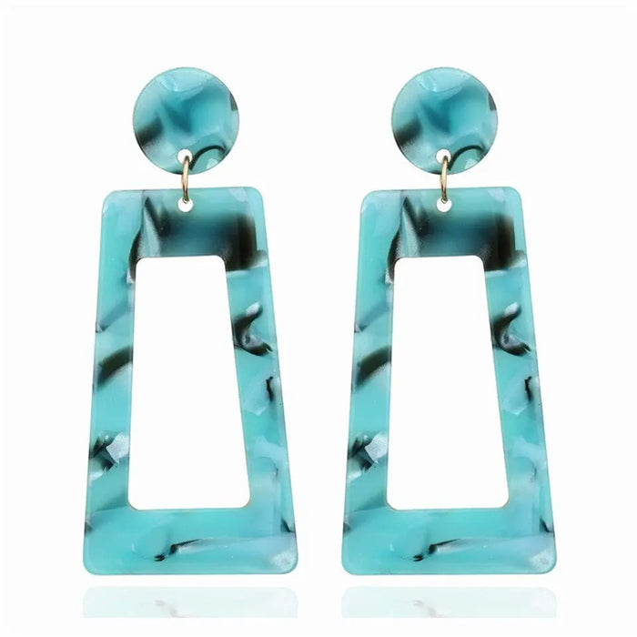 Rectangular Geometric Marbled Earrings Jolie Vaughan | Online Clothing Boutique near Baton Rouge, LA