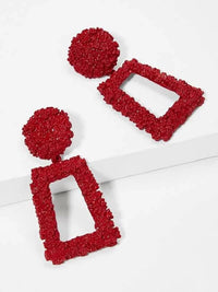 Rectangular Geometric Textured Earrings Jolie Vaughan | Online Clothing Boutique near Baton Rouge, LA